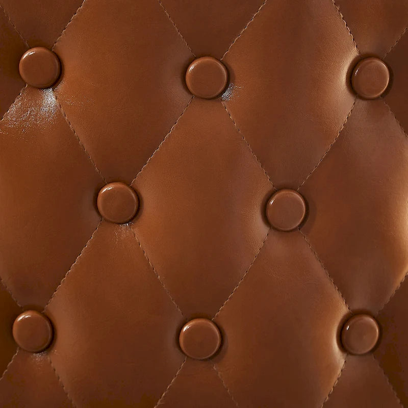 Fauteuil pivotant capitonné en similicuir – Noir/Marron, à l'unité ou lot de 2