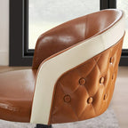 Fauteuil pivotant capitonné en similicuir – Noir/Marron, à l'unité ou lot de 2