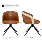 Fauteuil pivotant capitonné en similicuir – Noir/Marron, à l'unité ou lot de 2