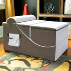 Fauteuil de sol, pouf et table convertible 3-en-1 en vinyle bleu/gris/violet/rouge/noir/vert – 1 personne