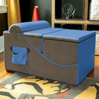 Fauteuil de sol, pouf et table convertible 3-en-1 en vinyle bleu/gris/violet/rouge/noir/vert – 1 personne