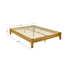Cadre de lit plateforme en bois naturel du milieu du siècle – Grand lit / Très grand lit / Lit double