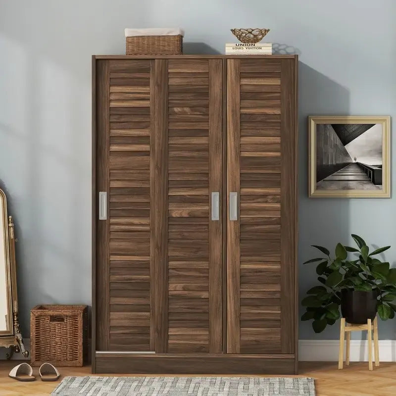 Armoire à portes battantes 3 portes avec étagères Pour Chambre