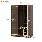Armoire à portes battantes 3 portes avec étagères Pour Chambre