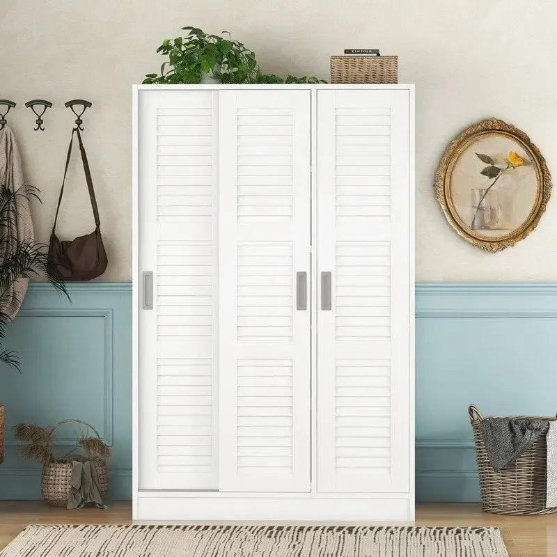 Armoire à portes battantes 3 portes avec étagères Pour Chambre