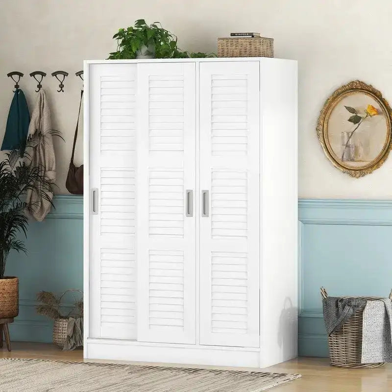 Armoire à portes battantes 3 portes avec étagères Pour Chambre