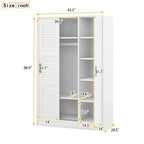 Armoire à portes battantes 3 portes avec étagères Pour Chambre