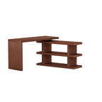 Bureau d'angle en noyer pour 1 personne avec étagère rotative à 360°