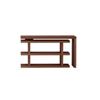 Bureau d'angle en noyer pour 1 personne avec étagère rotative à 360°