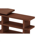 Bureau d'angle en noyer pour 1 personne avec étagère rotative à 360°