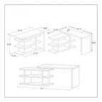 Bureau d'angle en noyer pour 1 personne avec étagère rotative à 360°