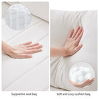 Canapé d'angle gris en forme de L avec pouf, rayures verticales, 5 places