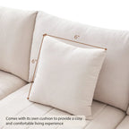 Canapé d'angle gris en forme de L avec pouf, rayures verticales, 5 places