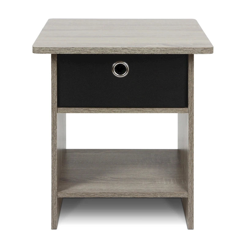 Table de chevet avec tiroir de rangement et étagère – Chêne français/Pin ambré, lot de 1 ou 2