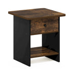 Table de chevet avec tiroir de rangement et étagère – Chêne français/Pin ambré, lot de 1 ou 2
