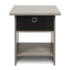 Table de chevet avec tiroir de rangement et étagère – Chêne français/Pin ambré, lot de 1 ou 2