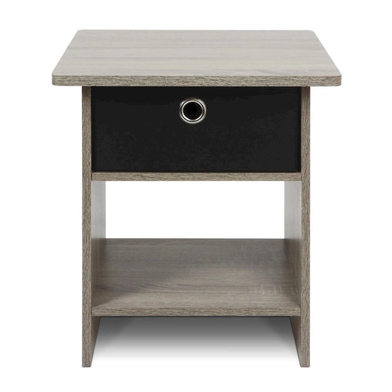 Table de chevet avec tiroir de rangement et étagère – Chêne français/Pin ambré, lot de 1 ou 2