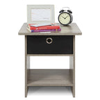 Table de chevet avec tiroir de rangement et étagère – Chêne français/Pin ambré, lot de 1 ou 2
