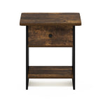 Table de chevet avec tiroir de rangement et étagère – Chêne français/Pin ambré, lot de 1 ou 2