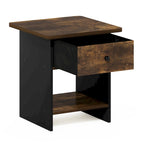 Table de chevet avec tiroir de rangement et étagère – Chêne français/Pin ambré, lot de 1 ou 2
