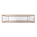 Console dorée glamour, plateau en verre, 1 pièce