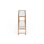 Console dorée glamour, plateau en verre, 1 pièce