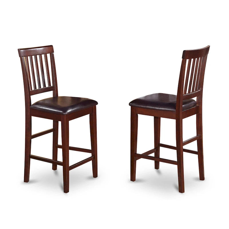 Ensemble de salle à manger 5 pièces en acajou hauteur comptoir – Table carrée et 4 chaises (4 places)