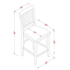 Ensemble de salle à manger 5 pièces en acajou hauteur comptoir – Table carrée et 4 chaises (4 places)