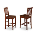 Ensemble de salle à manger 5 pièces en acajou hauteur comptoir – Table carrée et 4 chaises (4 places)