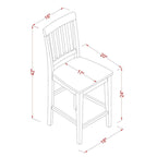Ensemble de salle à manger 5 pièces en acajou hauteur comptoir – Table carrée et 4 chaises (4 places)