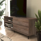 Meuble TV pour téléviseurs jusqu'à 60 pouces avec étagère réglable et tiroirs de rangement