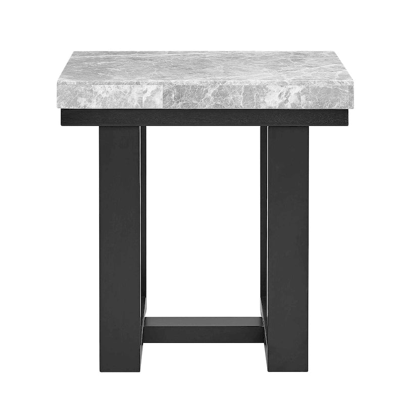 Table d'appoint en marbre gris Ludlow Steve Silver