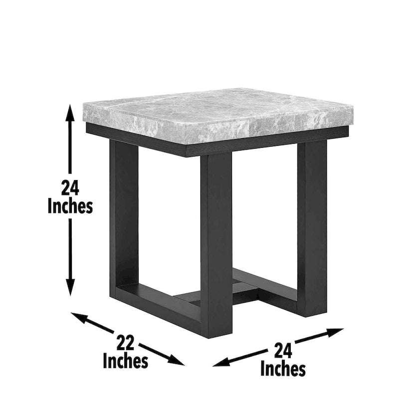 Table d'appoint en marbre gris Ludlow Steve Silver