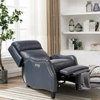Fauteuil inclinable en cuir véritable avec clous, double moteur, pour cinéma maison, avec port USB