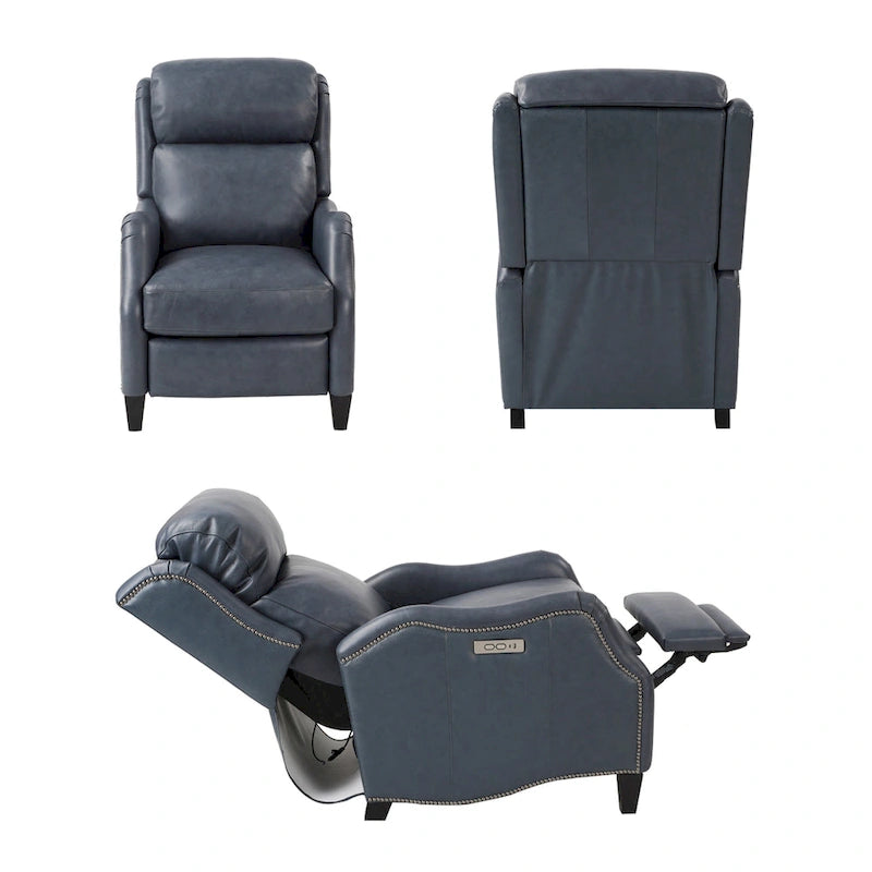 Fauteuil inclinable en cuir véritable avec clous, double moteur, pour cinéma maison, avec port USB