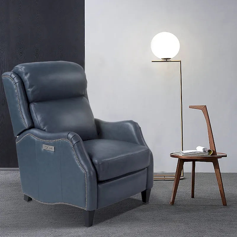 Fauteuil inclinable en cuir véritable avec clous, double moteur, pour cinéma maison, avec port USB