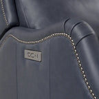 Fauteuil inclinable en cuir véritable avec clous, double moteur, pour cinéma maison, avec port USB