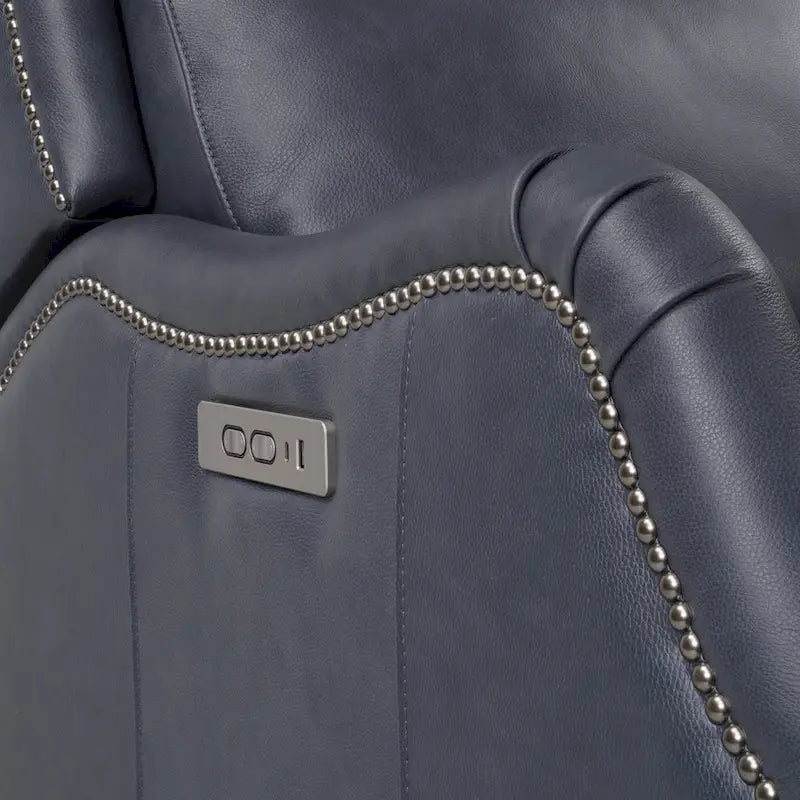 Fauteuil inclinable en cuir véritable avec clous, double moteur, pour cinéma maison, avec port USB