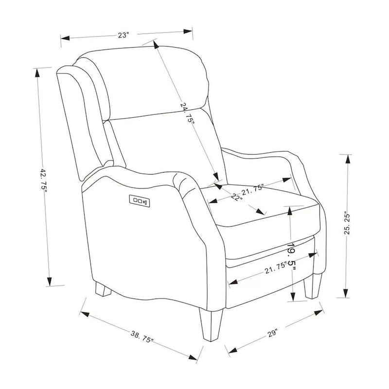 Fauteuil inclinable en cuir véritable avec clous, double moteur, pour cinéma maison, avec port USB