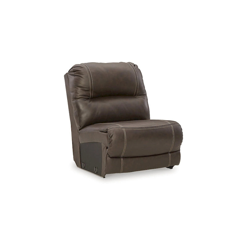 Sectionnel inclinable électrique symétrique marron, 7 places