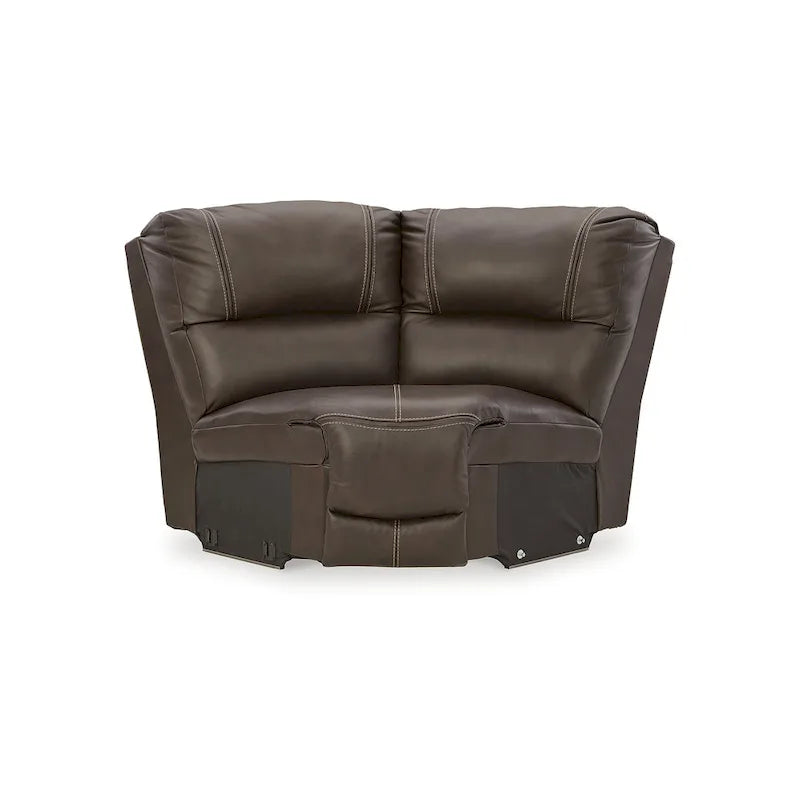 Sectionnel inclinable électrique symétrique marron, 7 places