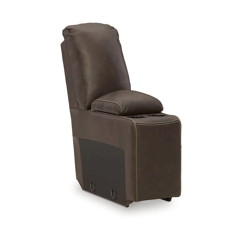 Sectionnel inclinable électrique symétrique marron, 7 places