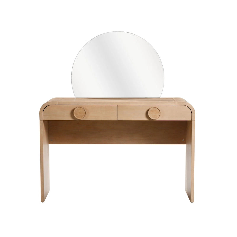 Coiffeuse à 2 tiroirs Moonrise en frêne naturel