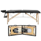 Table de massage pliante portable Matthew Black avec hauteur réglable, accoudoirs et oreiller respiratoire