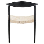 Fauteuil d'appoint en rotin tressé, naturel/noir, une place, 63,5 cm L x 48,3 cm P x 78,7 cm H