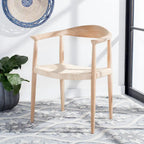 Fauteuil d'appoint en rotin tressé, naturel/noir, une place, 63,5 cm L x 48,3 cm P x 78,7 cm H