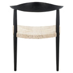 Fauteuil d'appoint en rotin tressé, naturel/noir, une place, 63,5 cm L x 48,3 cm P x 78,7 cm H