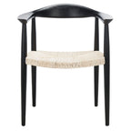 Fauteuil d'appoint en rotin tressé, naturel/noir, une place, 63,5 cm L x 48,3 cm P x 78,7 cm H