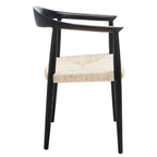 Fauteuil d'appoint en rotin tressé, naturel/noir, une place, 63,5 cm L x 48,3 cm P x 78,7 cm H