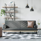 Canapé convertible en tissu avec accoudoirs, 2 places